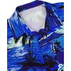 image:imageBig and Tall Mens Hawaiian Shirt Short Sleeve Button Down Shirts Summer Beach Tops with PocketBlue Palm Tree