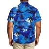 image:imageBig and Tall Mens Hawaiian Shirt Short Sleeve Button Down Shirts Summer Beach Tops with PocketBlue Palm Tree
