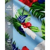 image:imageBig and Tall Mens Hawaiian Shirt Short Sleeve Button Down Shirts Summer Beach Tops with PocketGreen Leaves Red Flower