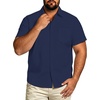 image:imageBig and Tall Mens Hawaiian Shirt Short Sleeve Button Down Shirts Summer Beach Tops with PocketNavy Blue