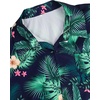 image:imageBig and Tall Mens Hawaiian Shirt Short Sleeve Button Down Shirts Summer Beach Tops with PocketNavy Green Leaves