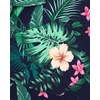 image:imageBig and Tall Mens Hawaiian Shirt Short Sleeve Button Down Shirts Summer Beach Tops with PocketNavy Green Leaves