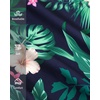 image:imageBig and Tall Mens Hawaiian Shirt Short Sleeve Button Down Shirts Summer Beach Tops with PocketNavy Green Leaves
