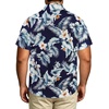 image:imageBig and Tall Mens Hawaiian Shirt Short Sleeve Button Down Shirts Summer Beach Tops with PocketNavy White Leaf