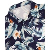 image:imageBig and Tall Mens Hawaiian Shirt Short Sleeve Button Down Shirts Summer Beach Tops with PocketNavy White Leaf