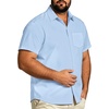image:imageBig and Tall Mens Hawaiian Shirt Short Sleeve Button Down Shirts Summer Beach Tops with PocketSky Blue