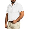 image:imageBig and Tall Mens Hawaiian Shirt Short Sleeve Button Down Shirts Summer Beach Tops with PocketWhite