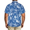 image:imageBig and Tall Mens Hawaiian Shirt Short Sleeve Button Down Shirts Summer Beach Tops with PocketWhite Flower Blue
