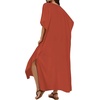 image:imageCHICGAL Kaftan Dresses for Women Oversized Long Batwing Sleeve Caftan V Neck Beach Cover Ups Summer Maxi Dress 2026Adull Orange
