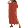 image:imageCHICGAL Kaftan Dresses for Women Oversized Long Batwing Sleeve Caftan V Neck Beach Cover Ups Summer Maxi Dress 2026Adull Orange