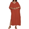 image:imageCHICGAL Kaftan Dresses for Women Oversized Long Batwing Sleeve Caftan V Neck Beach Cover Ups Summer Maxi Dress 2026Adull Orange