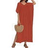 image:imageCHICGAL Kaftan Dresses for Women Oversized Long Batwing Sleeve Caftan V Neck Beach Cover Ups Summer Maxi Dress 2026Adull Orange