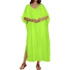 image:imageCHICGAL Kaftan Dresses for Women Oversized Long Batwing Sleeve Caftan V Neck Beach Cover Ups Summer Maxi Dress 2026Aneon Green