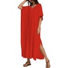 image:imageCHICGAL Kaftan Dresses for Women Oversized Long Batwing Sleeve Caftan V Neck Beach Cover Ups Summer Maxi Dress 2026Ared