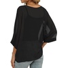 image:imageCHICGAL Womens Beach Cover ups Chiffon Poncho Tops Batwing Sleeve Casual Loose Fit Summer Blouses 2026Black