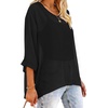 image:imageCHICGAL Womens Beach Cover ups Chiffon Poncho Tops Batwing Sleeve Casual Loose Fit Summer Blouses 2026Black