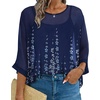 image:imageCHICGAL Womens Beach Cover ups Chiffon Poncho Tops Batwing Sleeve Casual Loose Fit Summer Blouses 2026Five Petal Flower