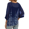 image:imageCHICGAL Womens Beach Cover ups Chiffon Poncho Tops Batwing Sleeve Casual Loose Fit Summer Blouses 2026Five Petal Flower