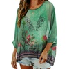 image:imageCHICGAL Womens Beach Cover ups Chiffon Poncho Tops Batwing Sleeve Casual Loose Fit Summer Blouses 2026Green Boho