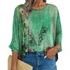 image:imageCHICGAL Womens Beach Cover ups Chiffon Poncho Tops Batwing Sleeve Casual Loose Fit Summer Blouses 2026Green Boho