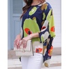 image:imageCHICGAL Womens Beach Cover ups Chiffon Poncho Tops Batwing Sleeve Casual Loose Fit Summer Blouses 2026Green Flowers