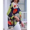 image:imageCHICGAL Womens Beach Cover ups Chiffon Poncho Tops Batwing Sleeve Casual Loose Fit Summer Blouses 2026Green Flowers