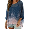 image:imageCHICGAL Womens Beach Cover ups Chiffon Poncho Tops Batwing Sleeve Casual Loose Fit Summer Blouses 2026Grey Coral