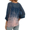 image:imageCHICGAL Womens Beach Cover ups Chiffon Poncho Tops Batwing Sleeve Casual Loose Fit Summer Blouses 2026Grey Coral