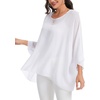 image:imageCHICGAL Womens Beach Cover ups Chiffon Poncho Tops Batwing Sleeve Casual Loose Fit Summer Blouses 2026White