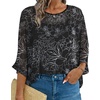 image:imageCHICGAL Womens Beach Cover ups Chiffon Poncho Tops Batwing Sleeve Casual Loose Fit Summer Blouses 2026White Lines Flower