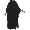 image:imageCHICGAL Womens Kaftan Dresses Long Caftans Plus Size Batwing Sleeve Swimsuit Coverup V Neck Summer Beach Dress 2026Black