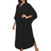 image:imageCHICGAL Womens Kaftan Dresses Long Caftans Plus Size Batwing Sleeve Swimsuit Coverup V Neck Summer Beach Dress 2026Black