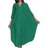 image:imageCHICGAL Womens Kaftan Dresses Long Caftans Plus Size Batwing Sleeve Swimsuit Coverup V Neck Summer Beach Dress 2026Green
