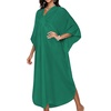 image:imageCHICGAL Womens Kaftan Dresses Long Caftans Plus Size Batwing Sleeve Swimsuit Coverup V Neck Summer Beach Dress 2026Green