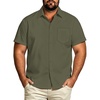 image:imageBig and Tall Mens Hawaiian Shirt Short Sleeve Button Down Shirts Summer Beach Tops with PocketAmy Green