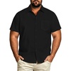image:imageBig and Tall Mens Hawaiian Shirt Short Sleeve Button Down Shirts Summer Beach Tops with PocketBlack