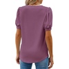 image:imageWEACZZY Womens Short Sleeve Crew Neck TShirt Pleated Front Casual Blouse  Puff Sleeve Soft Comfortable Breathable Regular Fitted Asymmetrical HighLow Hem Business Casual Spring Summer FallMauve