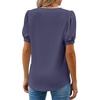 image:imageWEACZZY Womens Short Sleeve Crew Neck TShirt Pleated Front Casual Blouse  Puff Sleeve Soft Comfortable Breathable Regular Fitted Asymmetrical HighLow Hem Business Casual Spring Summer FallPurple Grey