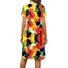 image:imageWEACZZY Womens Summer Short Sleeve Casual Dresses VNeck Floral Party Dress with PocketsYh Abstract Floral