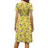 image:imageWEACZZY Womens Summer Short Sleeve Casual Dresses VNeck Floral Party Dress with PocketsYh Blue Leaf Flower