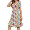 image:imageWEACZZY Womens Summer Short Sleeve Casual Dresses VNeck Floral Party Dress with PocketsYh Colorful Floral Blue