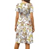 image:imageWEACZZY Womens Summer Short Sleeve Casual Dresses VNeck Floral Party Dress with PocketsYh Feather White
