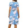image:imageWEACZZY Womens Summer Short Sleeve Casual Dresses VNeck Floral Party Dress with PocketsYh Light Blue