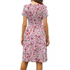 image:imageWEACZZY Womens Summer Short Sleeve Casual Dresses VNeck Floral Party Dress with PocketsYh Magenta