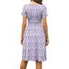 image:imageWEACZZY Womens Summer Short Sleeve Casual Dresses VNeck Floral Party Dress with PocketsYh Purple Flower White