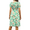 image:imageWEACZZY Womens Summer Short Sleeve Casual Dresses VNeck Floral Party Dress with PocketsYh Yellow Green Floral